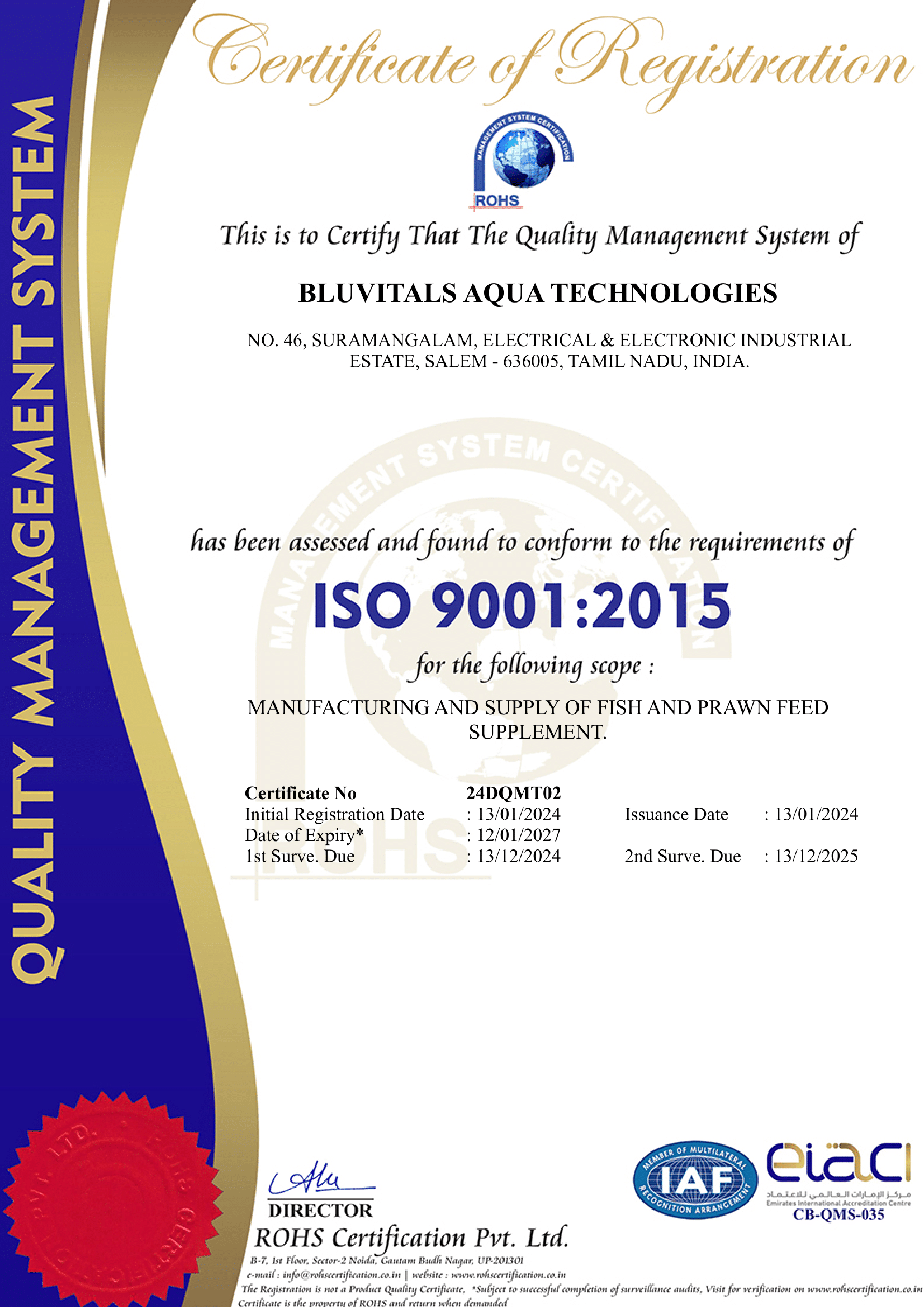AN ISO CERTIFIED COMPANY